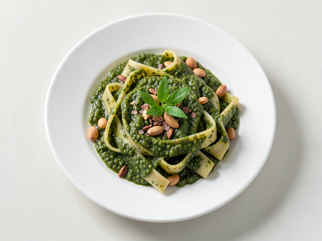 Tagliatelle fresche con pesto verde