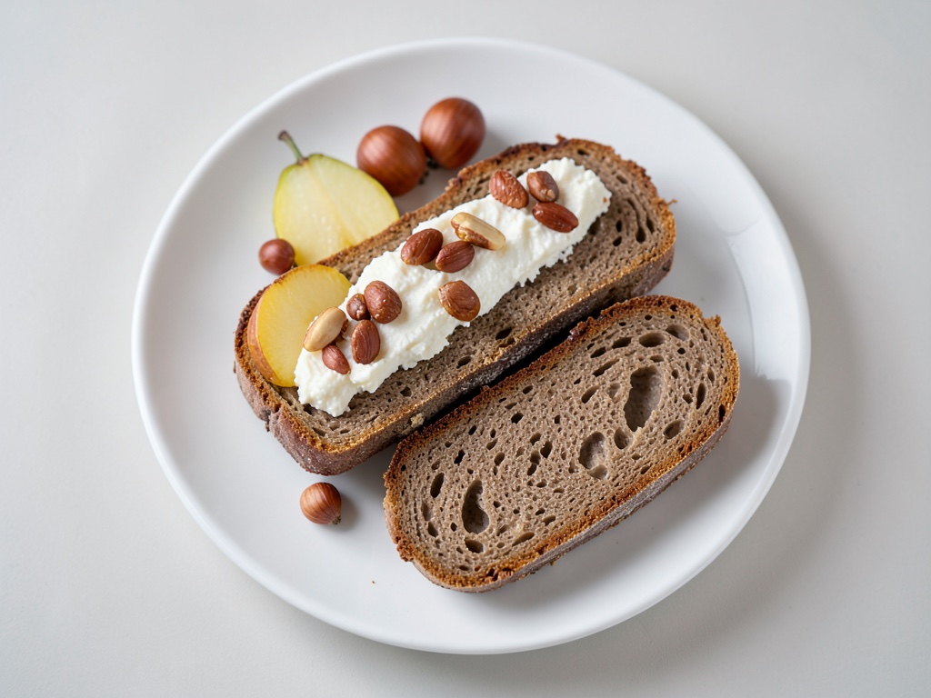 Pan de queso fresco con pera y nueces