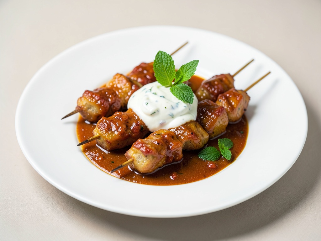Spiedini di pollo curry agrodolce con yogurt alla menta