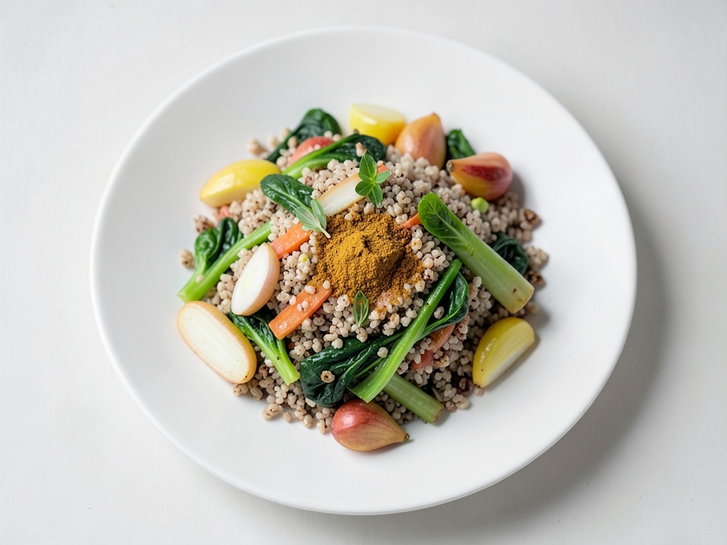 Insalata di bulgur soleggiata con pak choi