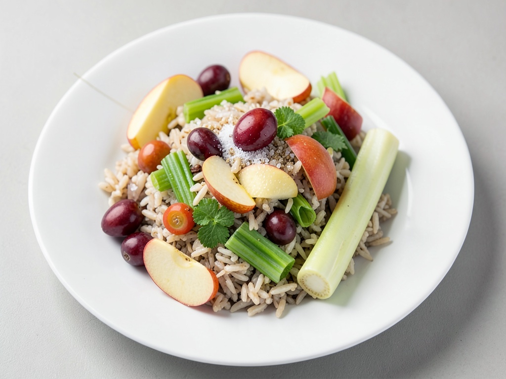 Insalata di riso fruttata con mela e sedano