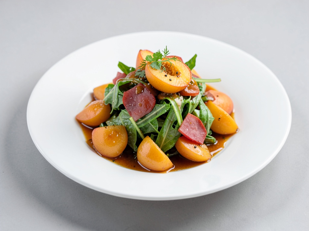 Insalata dolce-acida con albicocche e prosciutto