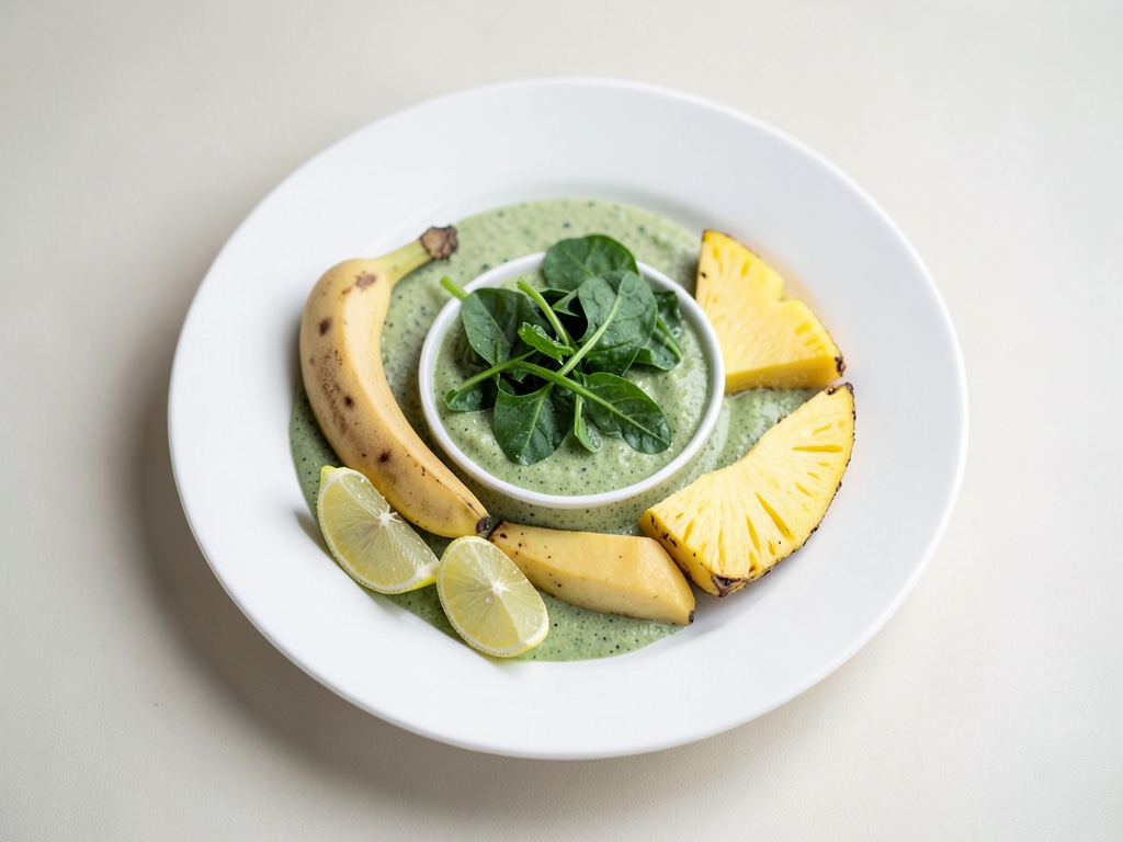 Fruchtiger Spinatsmoothie mit Kokosmilch