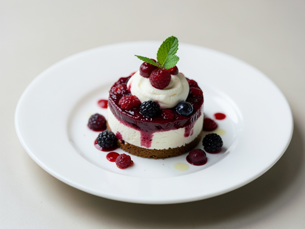 Weihnachtliches Beeren-Dessert mit Vanille-Creme