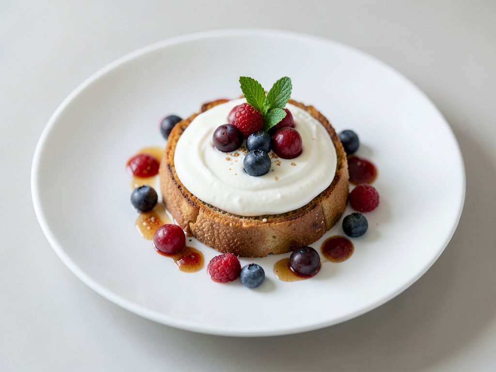 Tostada de yogur con bayas