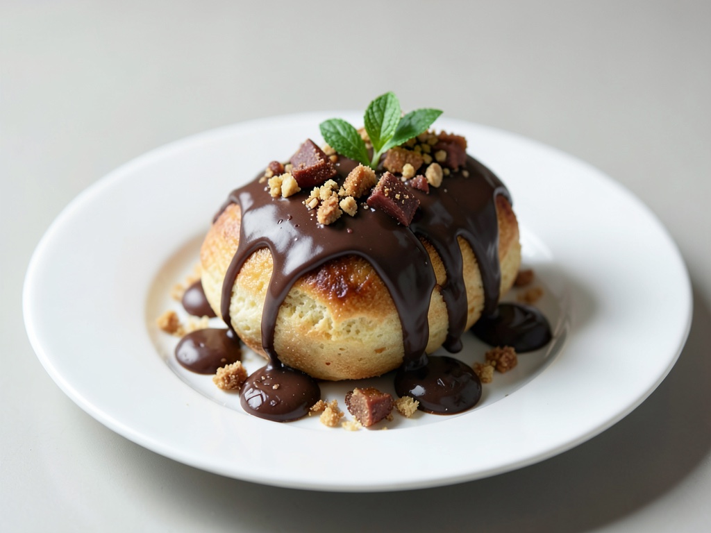 Fußball-Krapfen mit Zuckerguss und Schokoladendeko