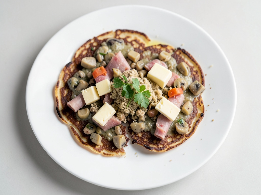 Galettes de champignons y jamón