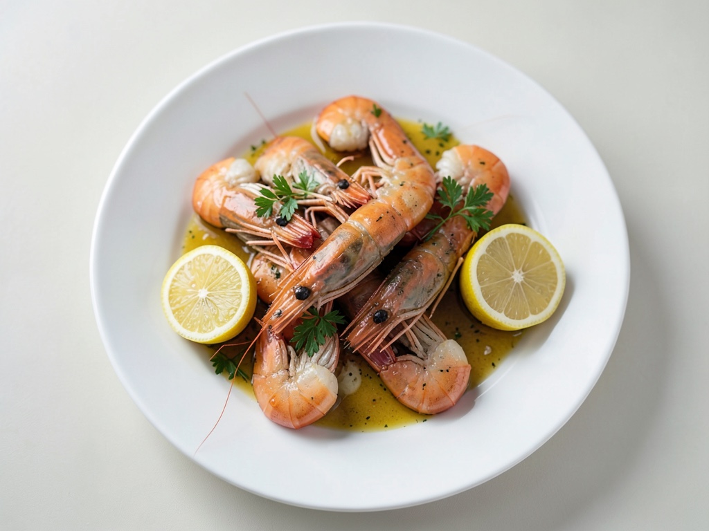 Gamberi all'aglio con aioli fatta in casa