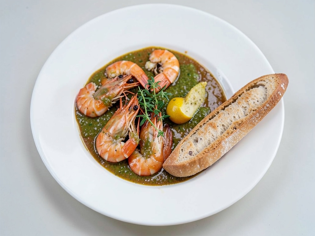 Gambas con salsa de maracuyá