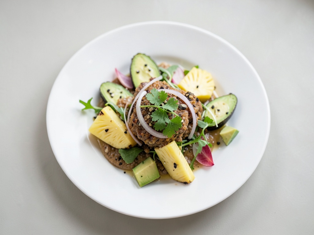 Cocktail di gamberi con insalata di ananas e avocado