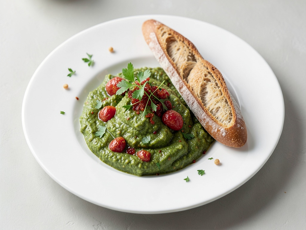 Gazpacho fresco con baguette fatto in casa