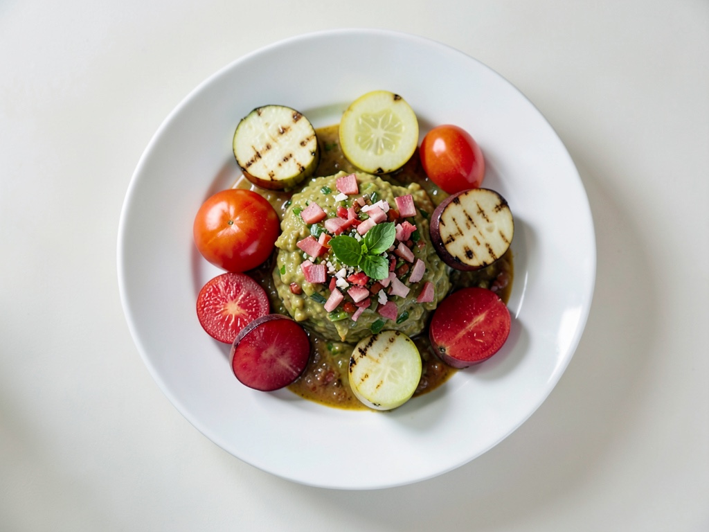 Erfrischender Gazpacho mit gegrillten Pfirsichen