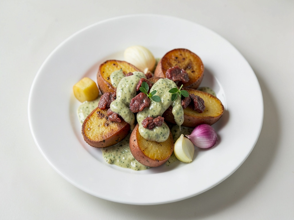 Patate dolci al forno con chorizo e aioli