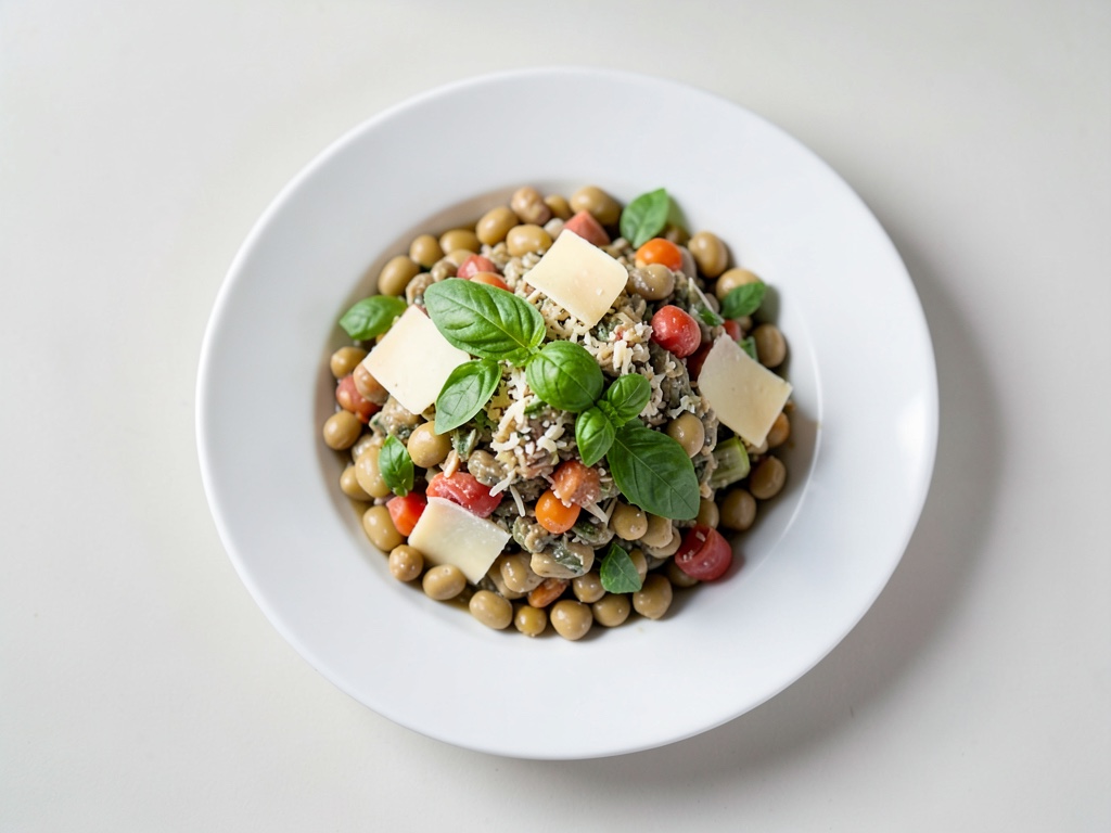 Insalata di fagioli al forno con formaggio e pesto