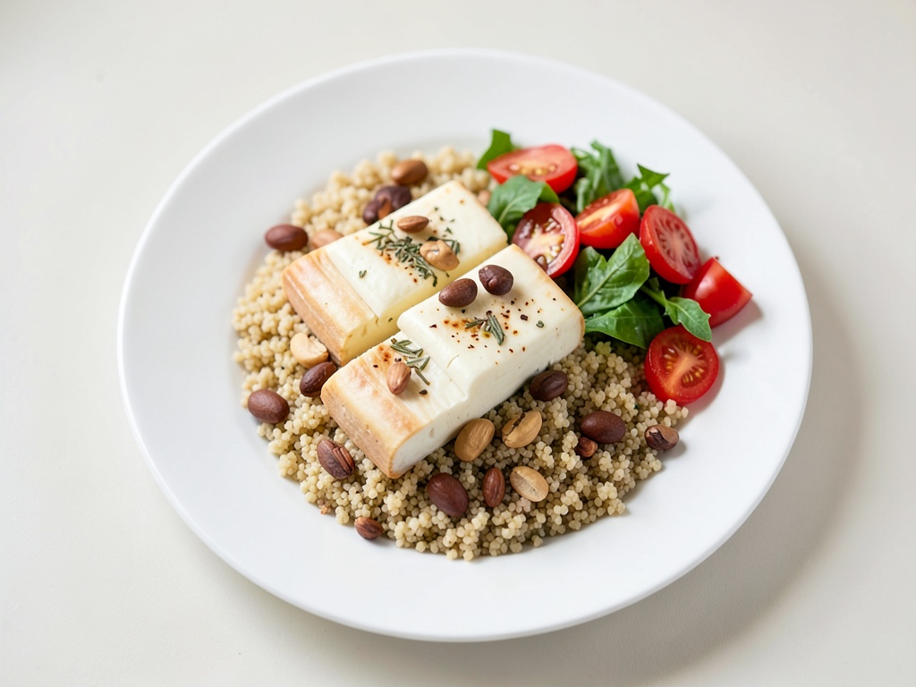 Mozzarella al forno con couscous tostato e salsa di pomodori freschi