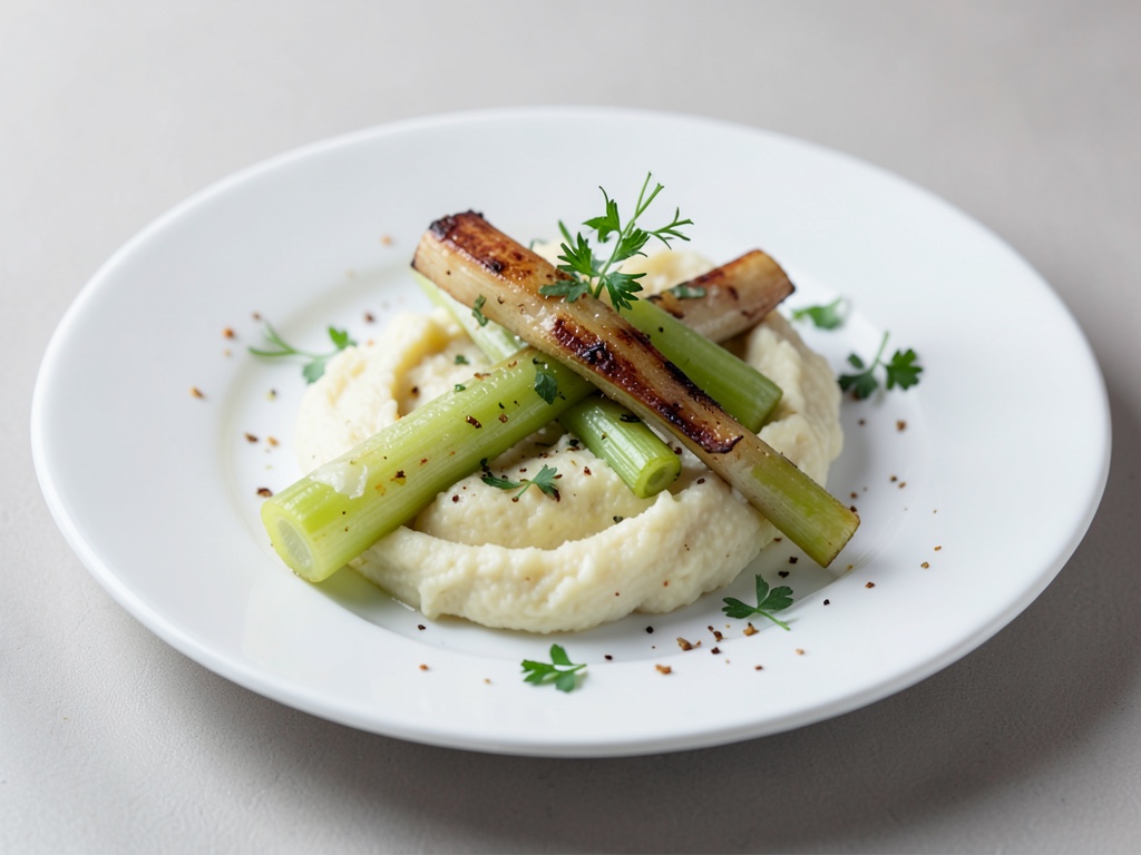 Sedano al forno con purè di patate cremoso