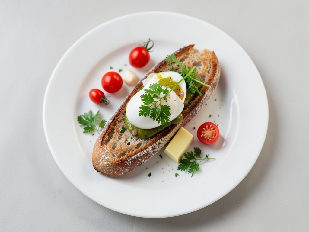 Huevo al horno en baguette