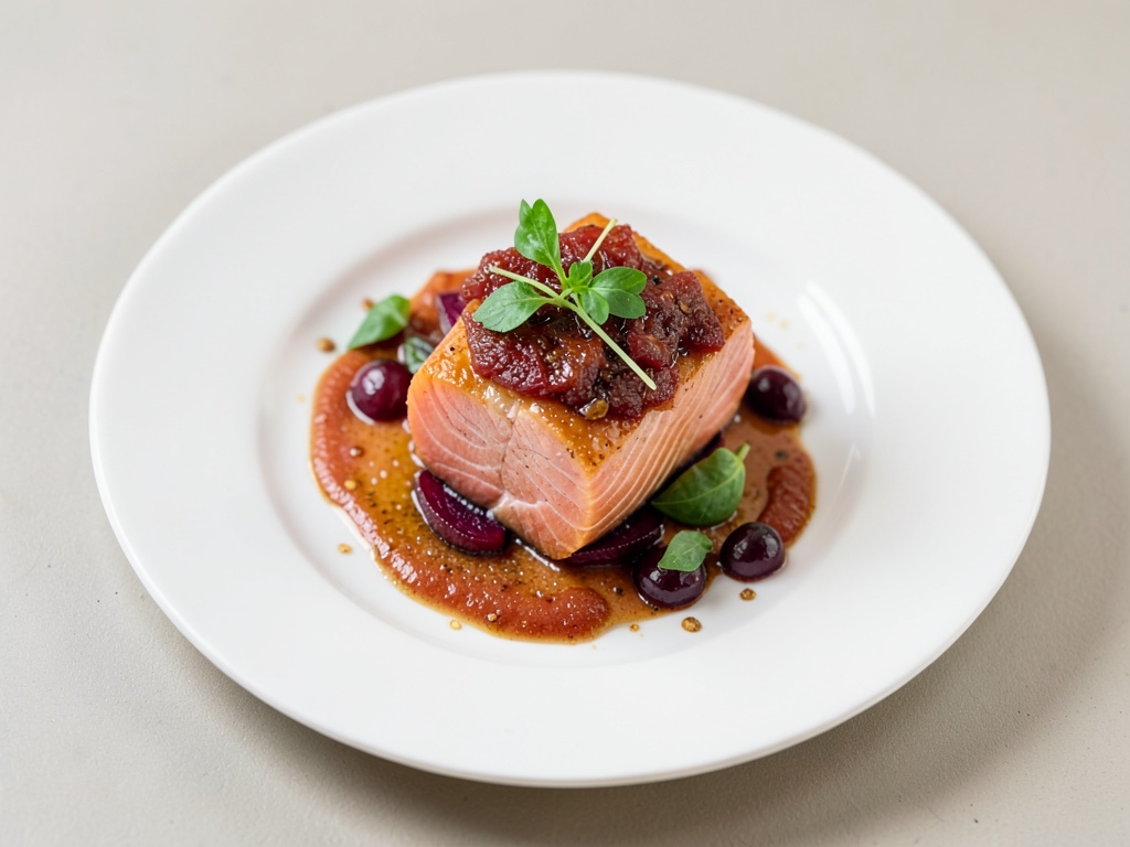 Salmone tenero con marinatura di barbabietola rossa