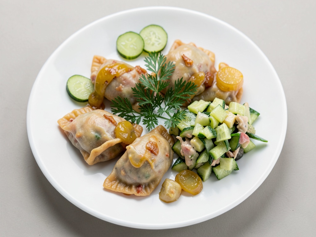 Maultaschen fritte con cipolle caramellate e insalata di cetrioli
