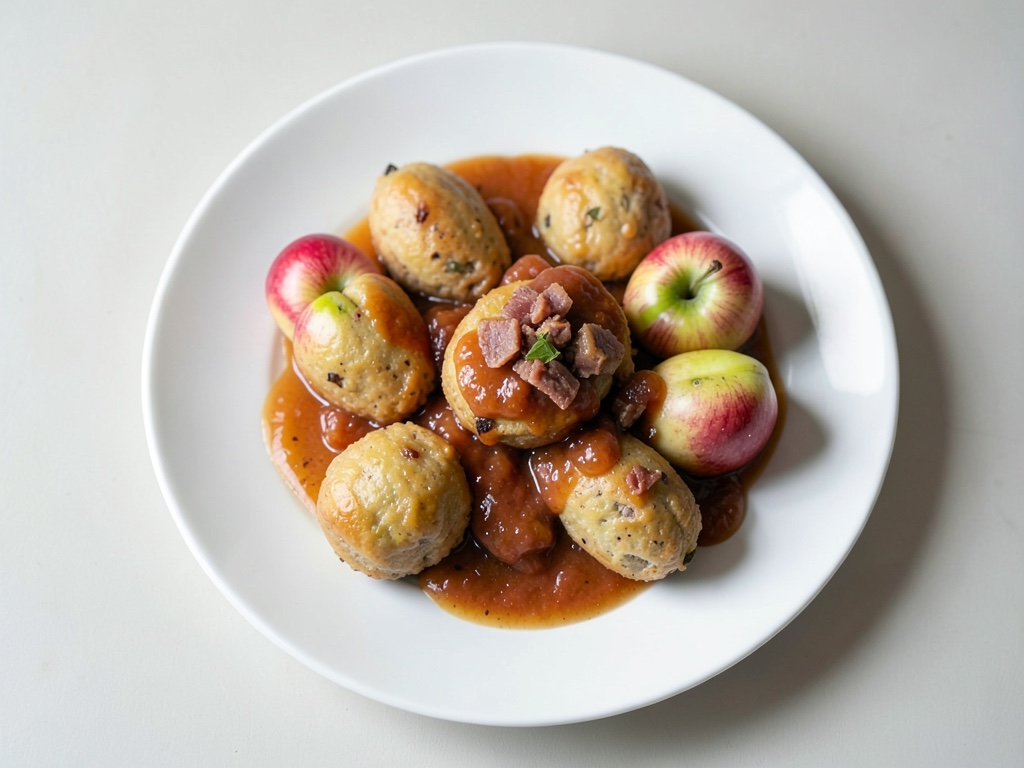 Polpete croccanti con pancetta e salsa di mele fatta in casa