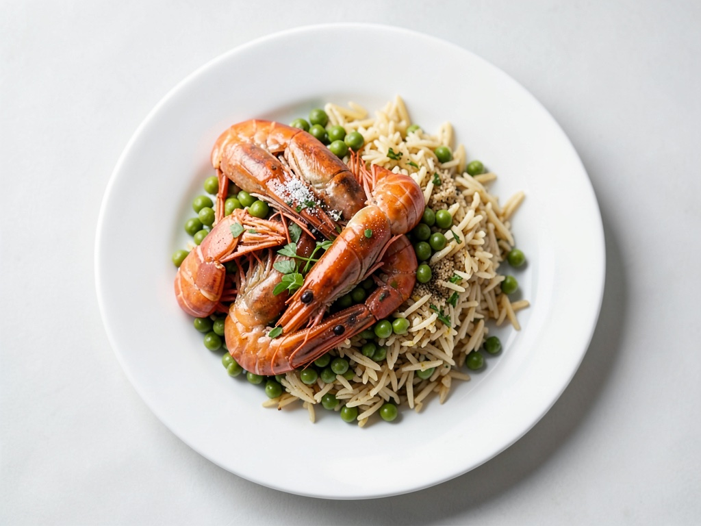 Riso con gamberi e verdure in padella
