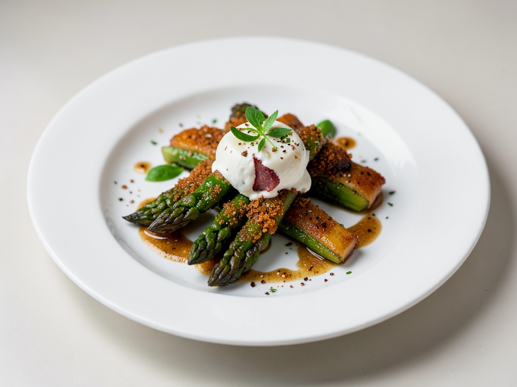 Asperges vertes croustillantes au fromage Manchego