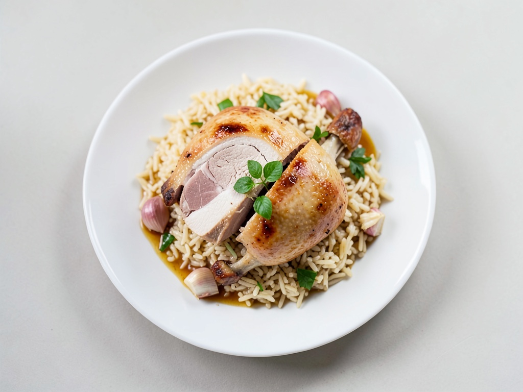 Pollo con riso fritto
