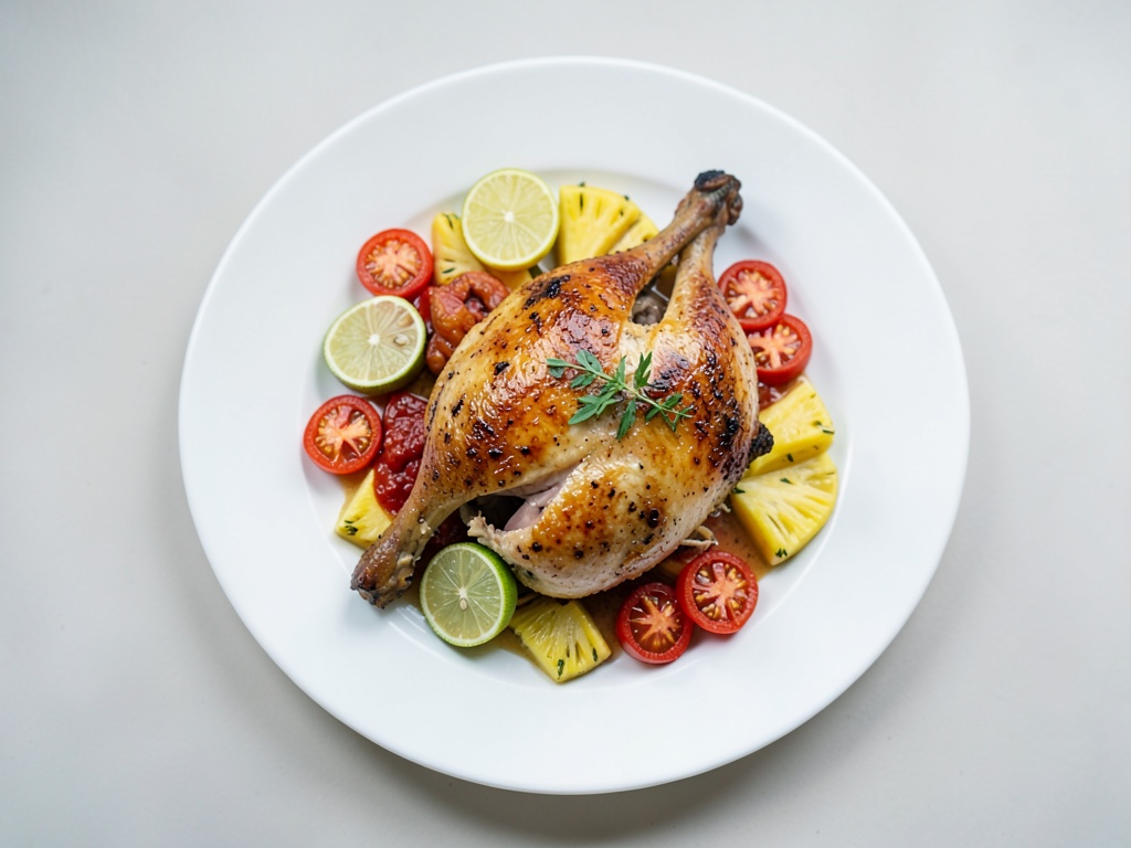 Petto di pollo con ananas saltato