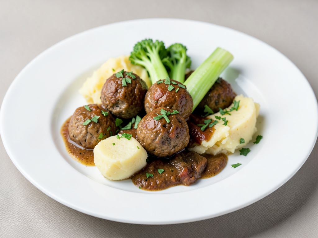 Boulettes de poulet au chou-rave et purée de pommes de terre