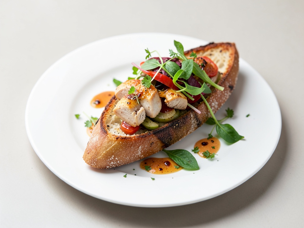 Baguette crujiente para ensalada de ave