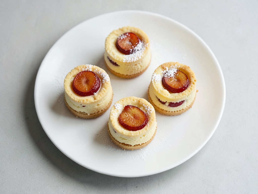 Gefrorene Mini-Pflaumen-Cheesecakes