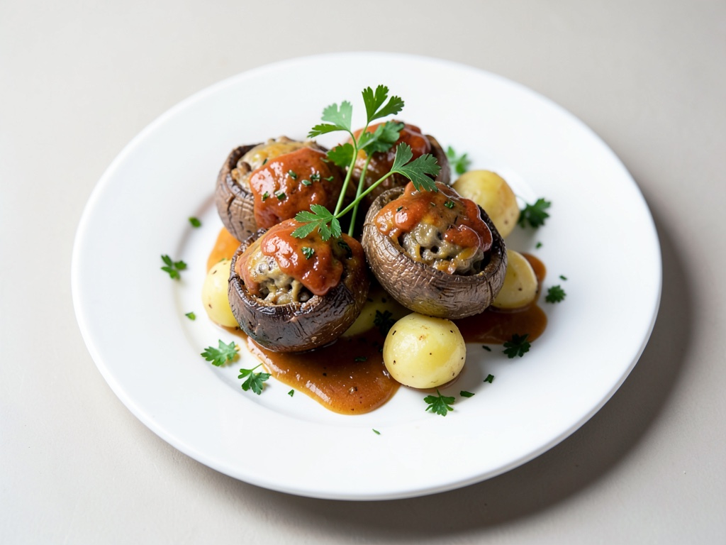 Funghi champignon ripieni con patate