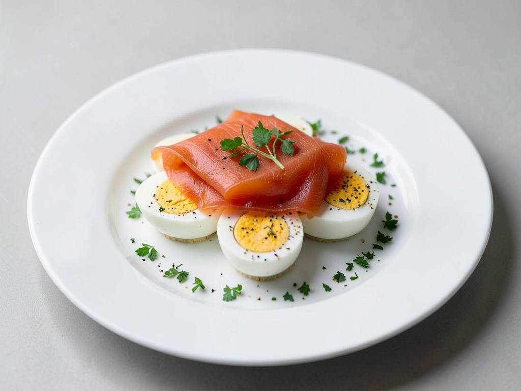 Huevos rellenos clásicos con salmón ahumado