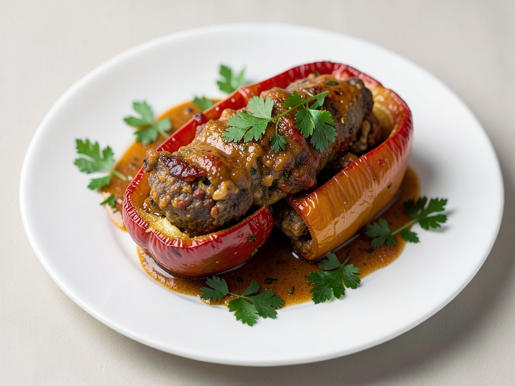 Peperoni ripieni di carne macinata dall'air fryer