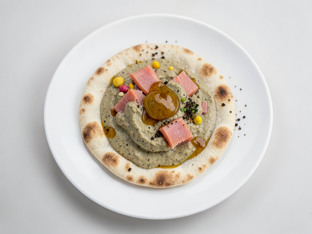 Tasche di pita al salmone con salsa di miele e senape