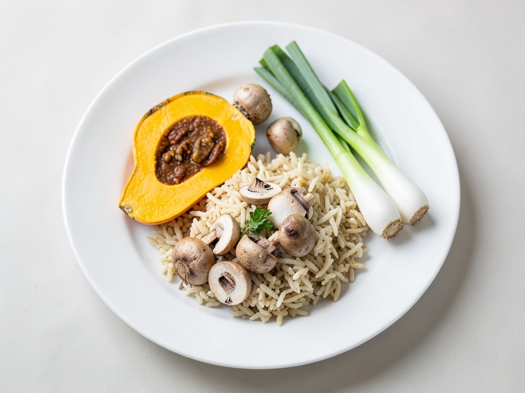 Zucca ripiena con riso e verdure