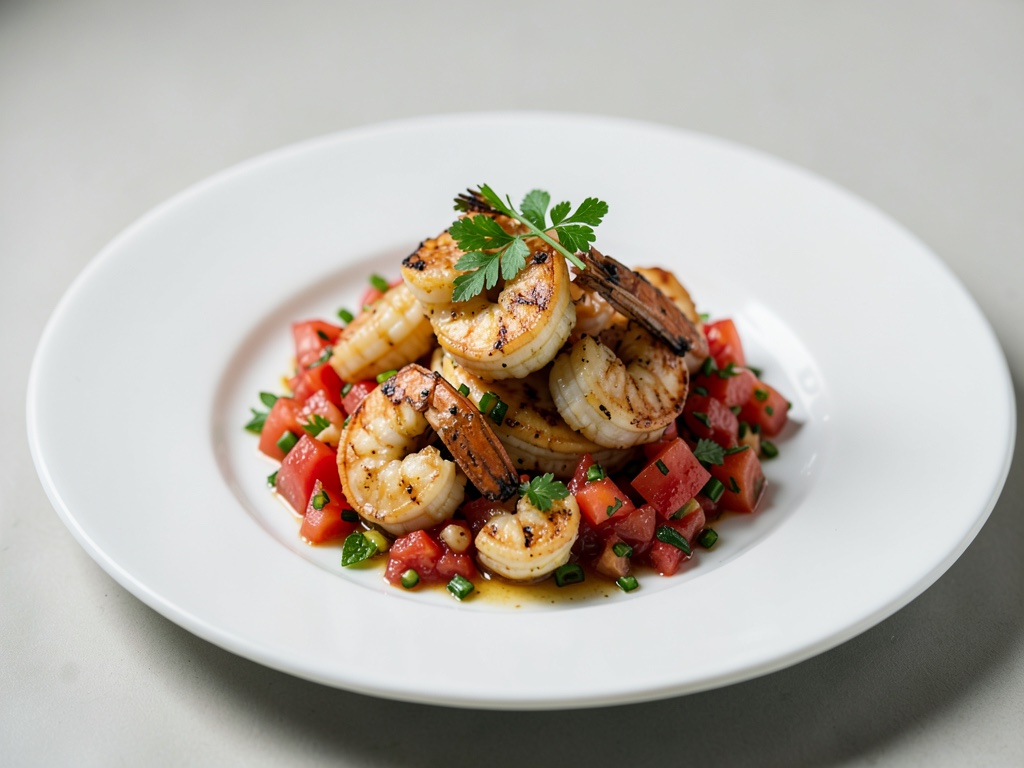Crevettes grillées à la salsa de tomates
