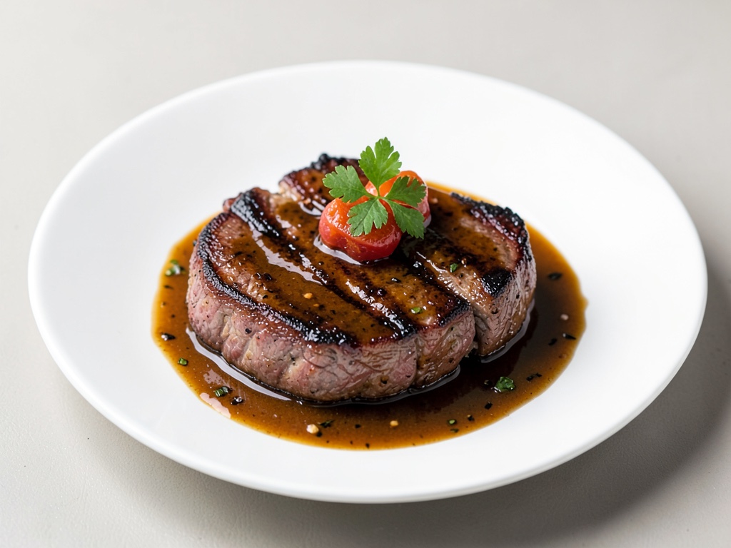 Grilled Neck Steaks in Beer Marinade