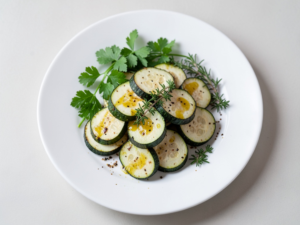 Courgettes grillées à l'huile aux herbes et au citron