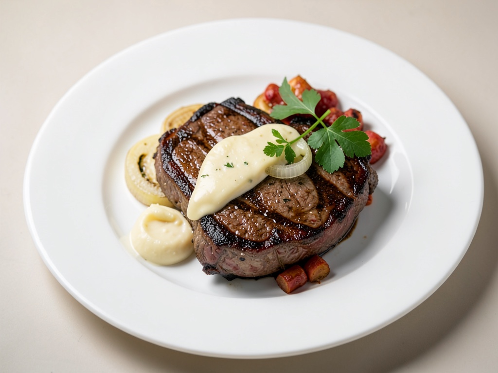 Porterhouse grillé au beurre à l'oignon