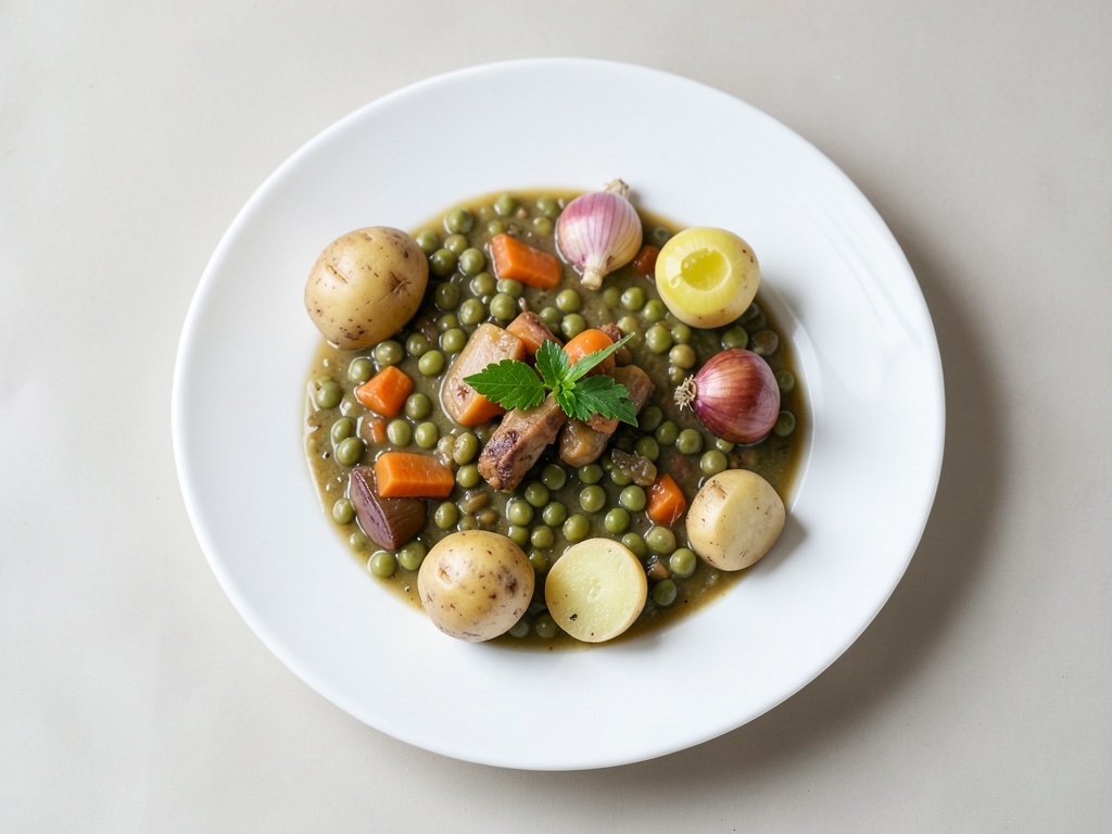 Guiso de verduras con lentejas verdes