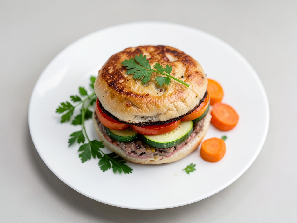 Burger con carne macinata e verdure