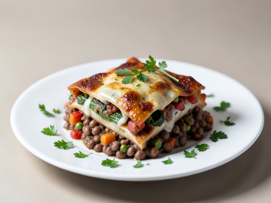 Lasagna di verdure con bolognese di lenticchie