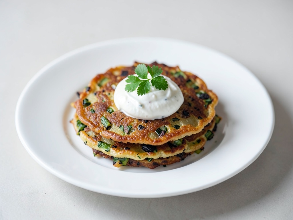 Frittelle di verdure croccanti con yogurt fresco