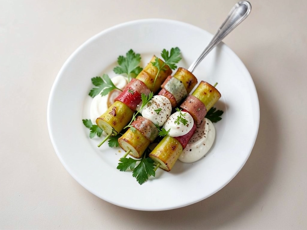 Palitos de verdura con tres tipos de salsa
