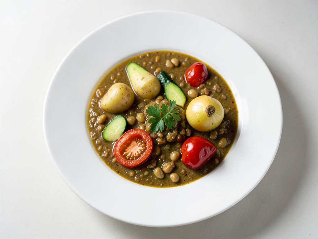 Sopa sabrosa de garbanzos y verduras