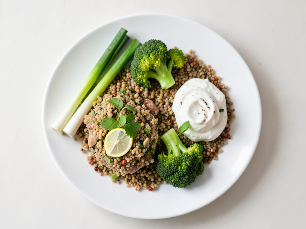 Cavolfiore al forno con insalata di bulgur e crema al lime