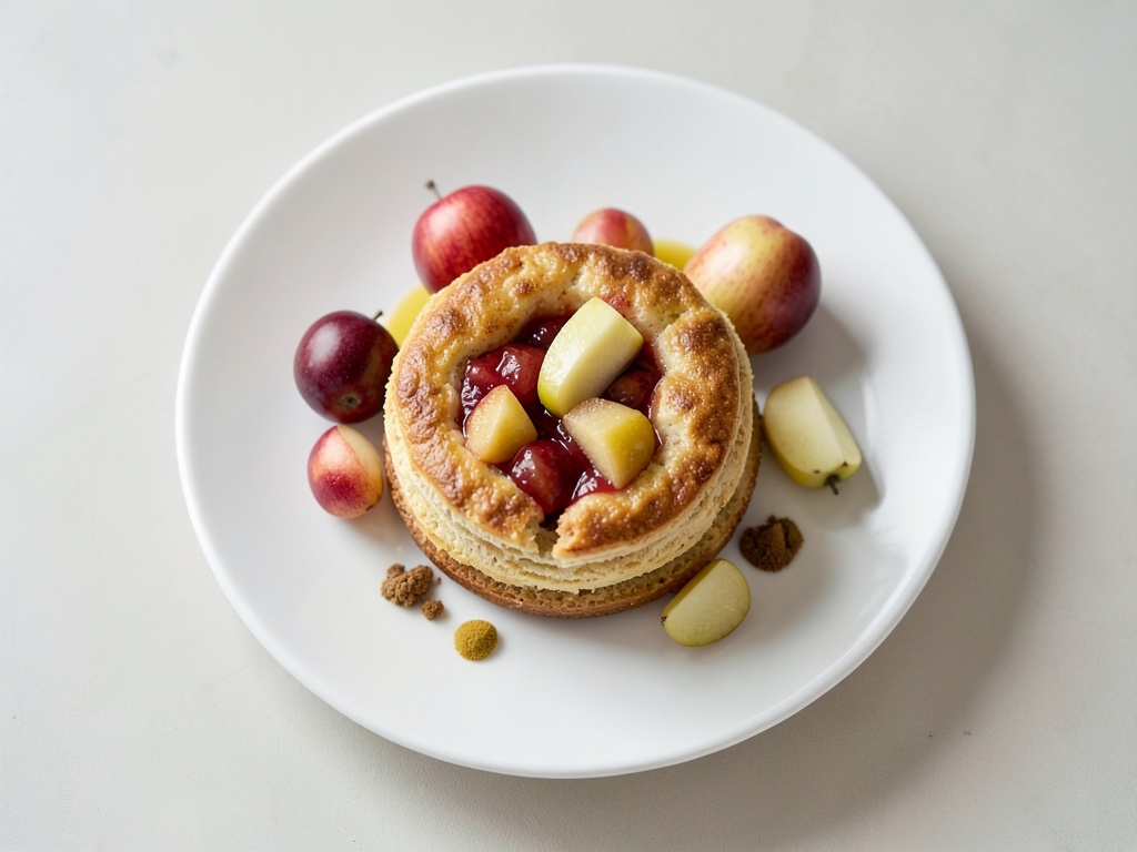 Geschichteter Baumkuchen mit Apfel-Birnen-Kompott