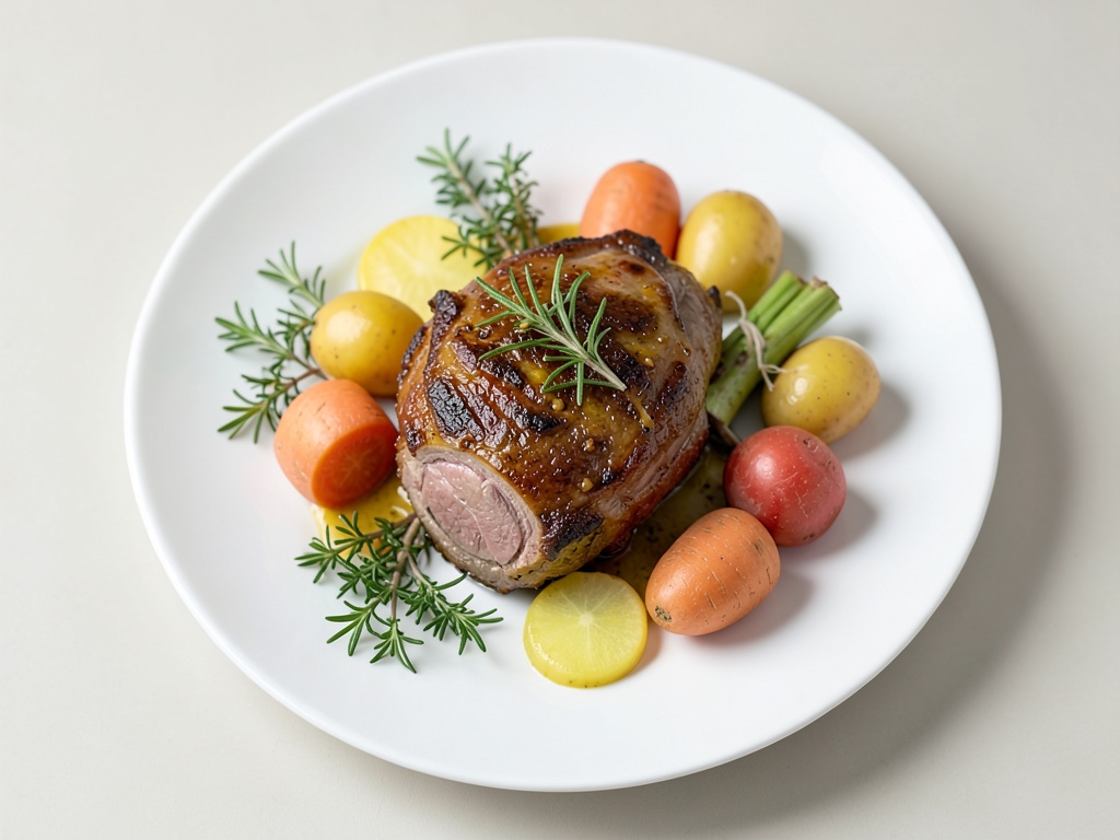 Cosciotto di agnello brasato con carote