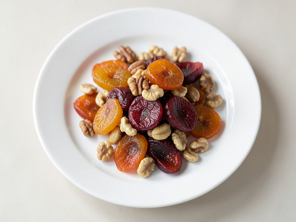 Albaricoques secos y nueces pecanas